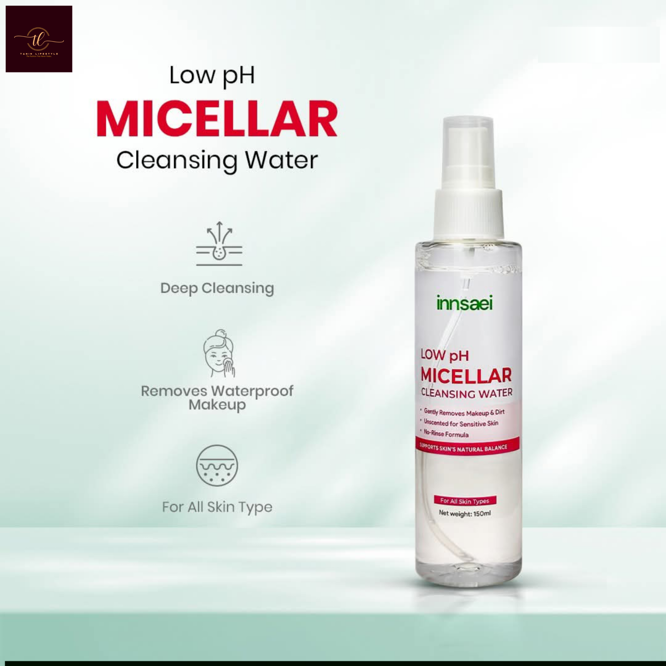 INNSAEI Low pH Micellar Cleansing Water 150ml