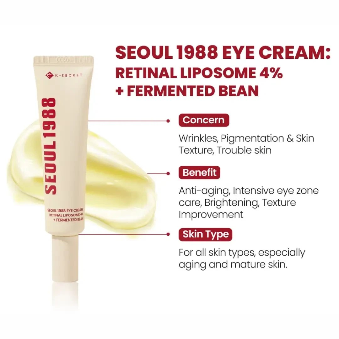 K-Secret Seoul 1988 Eye Cream: Ratinal Liposome 2% + Fermented Bean 30ml