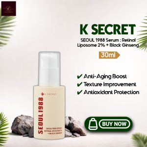 K-Secret Seoul 1988 Serum: Ratinal Liposome 2% + Black Ginseng 30ml